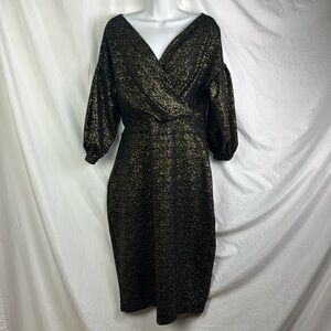 Boohoo plus metallic glitter off the shoulder midi size 16